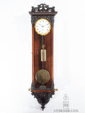 Small-antique-Austrian-Hungarian-Vienna-glazed-rosewood-neo-gothic-wall-regulator-clock-