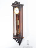 Small-antique-Austrian-Hungarian-Vienna-glazed-rosewood-neo-gothic-wall-regulator-clock-