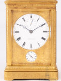 Early-French-Louis-Philippe-foliate-engraved-gilt-brass-corniche-case-striking-alarm-carriage-travel-clock-duplex-escapement-bourdin-hrologer-du-roi-paris-