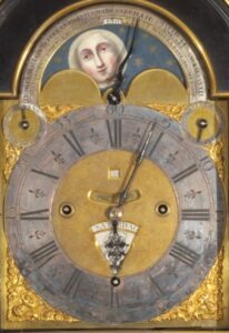 royal-large-Dutch-ebony-brass-mounted-musical-table-clock-date-moonphase-Juliana-Wilhelmina-Emma-