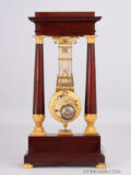 French-empire-mahogany-ormolu-gilt-bronze-classical-architectural-oscillating-movement-mantel-clock-