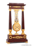 French-empire-mahogany-ormolu-gilt-bronze-classical-architectural-oscillating-movement-mantel-clock-