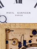 French-engraved-gilt-brass-striking-repeating-alarm-antique-carriage-travel-clock-Paul-Garnier-chaff-cutter-escapement-