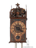 Antique-South-german-polychrome-painted-iron-gothic-automaton-striking-wall-clock-