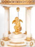 French-Louis XVI-marble-ormolu-gilt-bronze-temple-amour-falconet-striking-cercle-tournant-antique-mantel-clock-