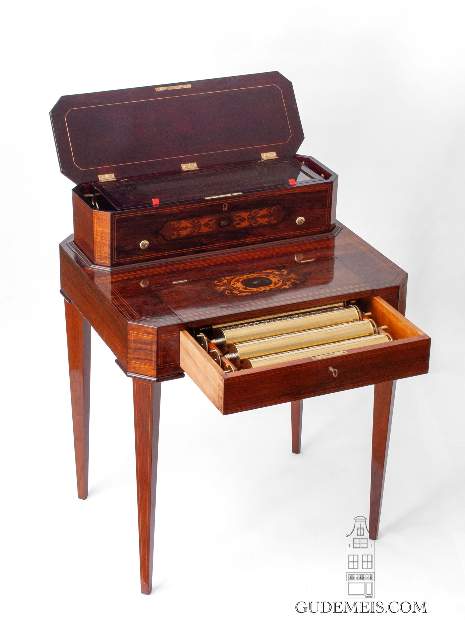 Swiss-Ducommun-girod-rosewood-marquetry-interchangeable-cylinder-music-box-table-