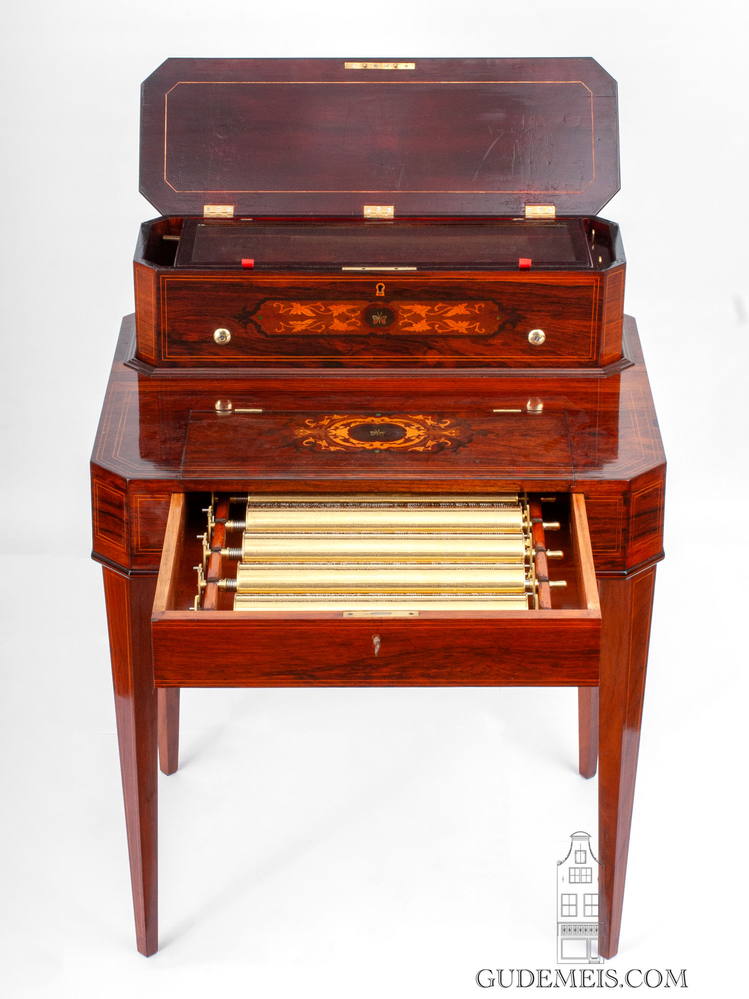 Swiss-Ducommun-girod-rosewood-marquetry-interchangeable-cylinder-music-box-table-