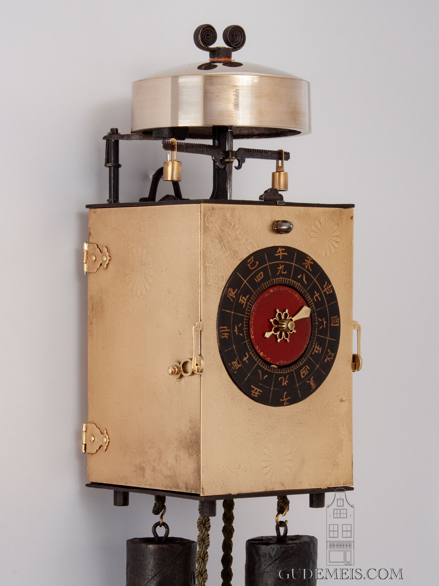 antique-japanese-iron-brass-striking-balance-lantern-wall-clock-kake-yagura-dokei-