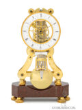 French-Louis XVI-Directoire-Empire-skeleton-table-striking-date-calendar-mantel-regulator-clock-precision-Robert-Robin-Paris -