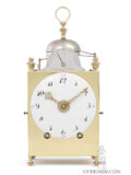 Large-antique-French-brass-quarter-striking-alarm-Capucine-travel-clock-Doyen-Toulouse-