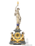 French-Napoleon III-sculptural-figural-bronze-marble-bleu Turquin-conical-pendulum-mystery-clock-Farcot-Carrier-Belleuse-callibre 3-