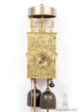 Japanese-antique-engraved-brass-striking-calendar-lantern-wall-clock-landscape-kake-yagura-dokei-