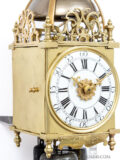 Small-miniature-French-regence-brass-lantern-clock-striking-alarm-antique-wall-clock-lefebvre-fontainebleau-