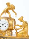 Cupid-Amor-French-Empire-ormolu-gilt-bronze-sculptural-striking-antique-mantel-clock-chevallier-Paris-