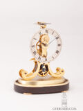 Miniature-small-English-Victorian-brass-skeleton-clock-collectable-Fenton-Bury-