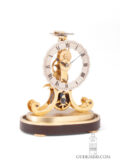 Miniature-small-English-Victorian-brass-skeleton-clock-collectable-Fenton-Bury-