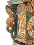 Dutch-fries-frisian-polychrome-iron-brass-miniature-stoelschippertje-striking-alarm-provincial-antique-wall-clock-