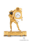 French-Empire-gilt-bronze-ormolu-sculptural-harlequin-commedia-dell-arte-mantel-clock-Thomire-