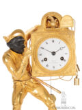 French-Empire-gilt-bronze-ormolu-sculptural-harlequin-commedia-dell-arte-mantel-clock-Thomire-