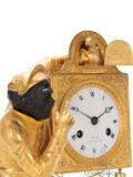 French-Empire-gilt-bronze-ormolu-sculptural-harlequin-commedia-dell-arte-mantel-clock-Thomire-