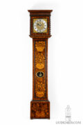 Early-English-marquetry-walnut-striking-alarm-antique-longcase-clock-Ahasuerus- Fromanteel-