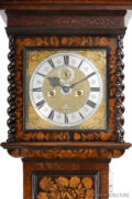 Early-English-marquetry-walnut-striking-alarm-antique-longcase-clock-Ahasuerus- Fromanteel-