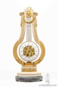 French-Louis XVI-ormolu-marble-skeletonized-striking-lyre-mantel-clock-Barancourt-Paris-