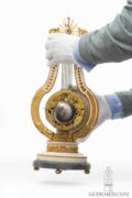 French-Louis XVI-ormolu-marble-skeletonized-striking-lyre-mantel-clock-Barancourt-Paris-