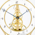 Swiss-French-Directoire-Empire-brass-marble-skeleton-month-duration-keyhole-bell-striking-antique-table-regulator-clock-