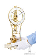 Swiss-French-Directoire-Empire-brass-marble-skeleton-month-duration-keyhole-bell-striking-antique-table-regulator-clock-
