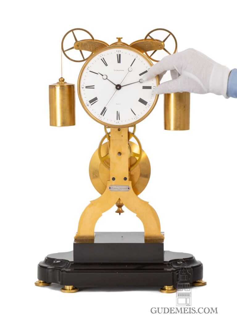 French-brass-skeleton-month-going-table-regulator-clock-world-exhibition-paris-weight-driven-lemaistre-
