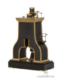 Brass-marble-French-industrial-novelty-Guilmet-striking-mantel-clock-Steamhammer-