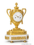 Large-French-LouisXVI-ormolu-marble-classical-striking-urn-mantel-clock-Osmond-Tavernier-