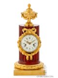 French-Louis XVI-patinated-gilt-ormolu-bronze-column-mantel-clock-Robert-Osmond-
