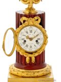 French-Louis XVI-patinated-gilt-ormolu-bronze-column-mantel-clock-Robert-Osmond-