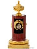 French-Louis XVI-patinated-gilt-ormolu-bronze-column-mantel-clock-Robert-Osmond-