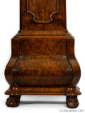 Dutch-rococo-LouisXV-burr-walnut-striking-calendar-moonphase-musical-Amsterdam-longcase-clock-Haarlem-Coelombie-
