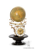 French-antique-astronomical-solar-time-globe-clock-pendule-cosmographique-Mouret-