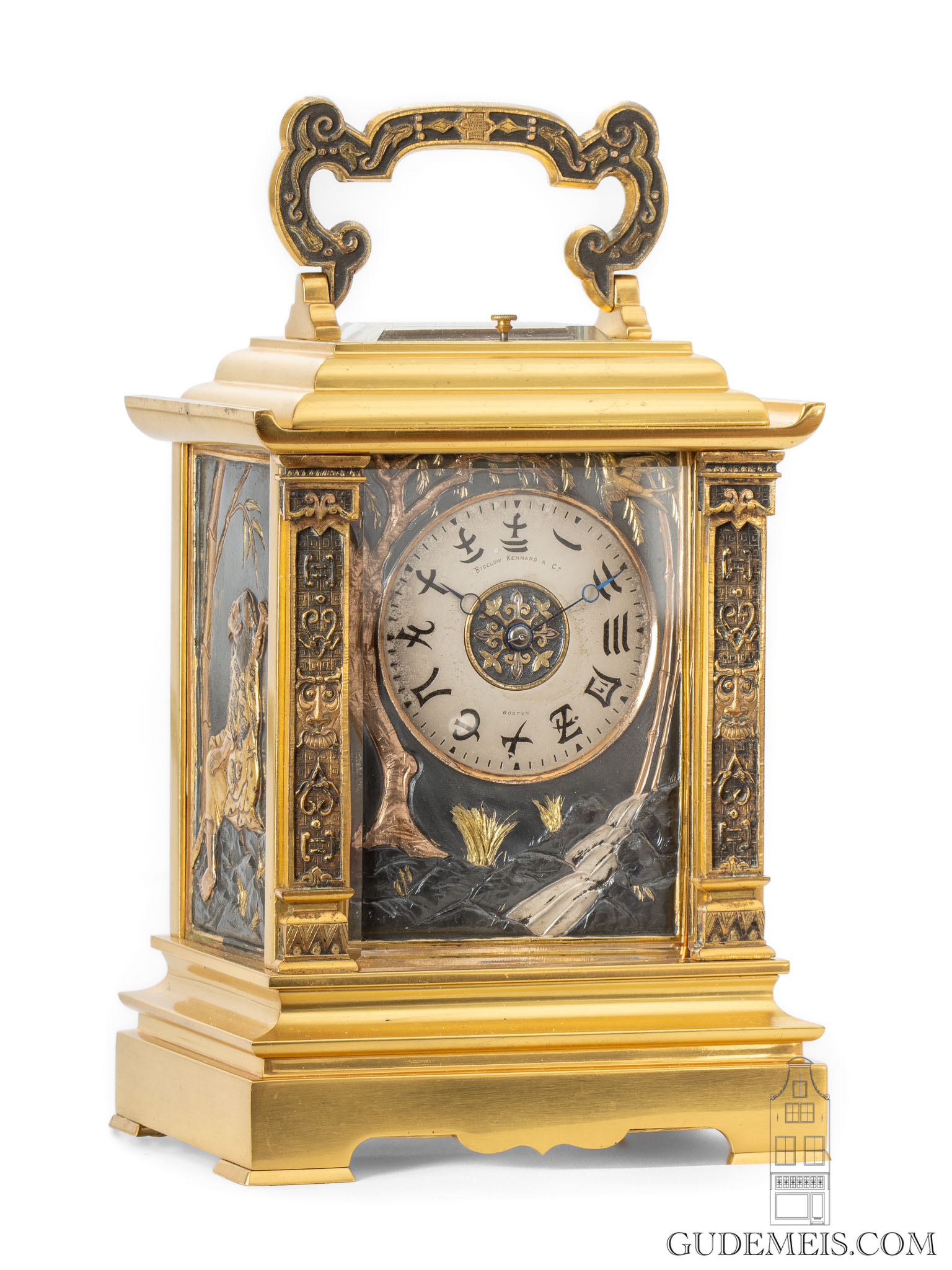 French-gilt-brass-oriental-chinoiserie-enamel-grand-sonnerie-repeating-carriage-travel-clock-