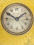 Swiss-art-deco-sterling-silver-sub-miniature-guilloche-enamel-yellow-travel-clock-