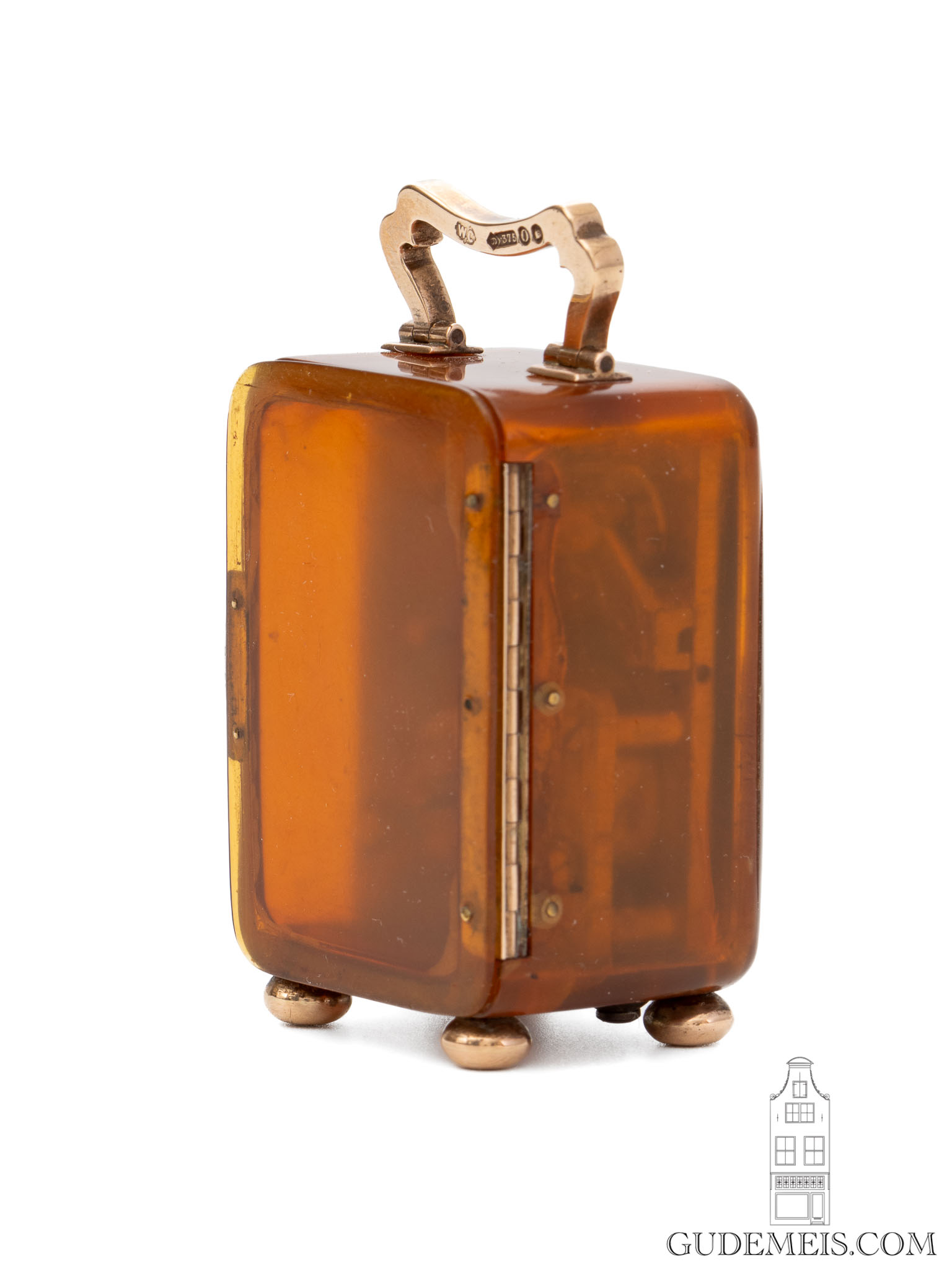 antique-Swiss-subminiature-English-London-Comyns-gold-ambrolite-travel-clock-