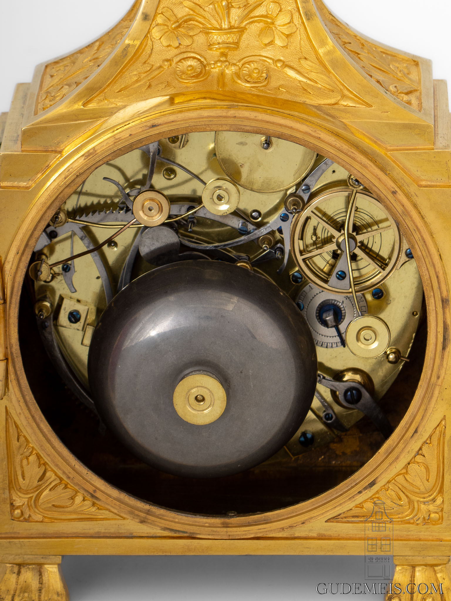 Swiss-French-LouisXVI-gilt-bronze-travel-clock-Pendule-officier-Dubois-quarter-striking-alarm-