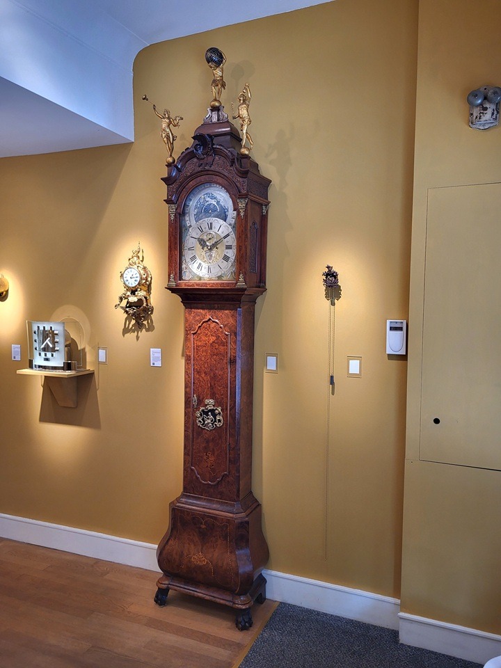 Dutch-rococo-Louis XVI-burr-walnut-quarter-striking-planisphere-planetarium-Amsterdam-longcase-clock-Gerrit-ter-vooren-