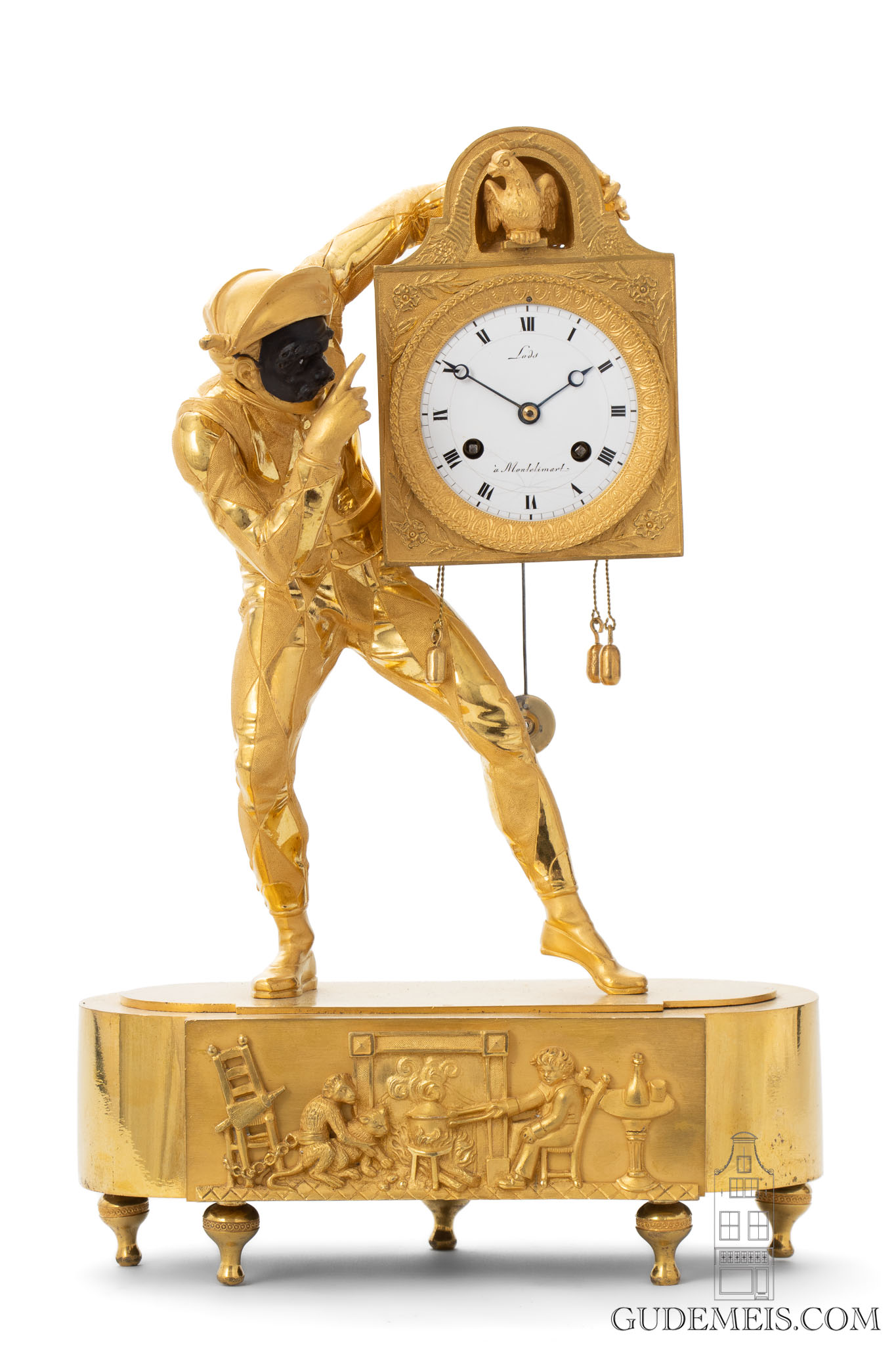 French-Empire-ormolu-sculptural-harlequin-striking-mantel-clock-commedia-dell-arte-
