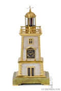 French-bronze-brass-onyx-industrial-mantel-clock-lighthouse-guilmet-animated-automaton-antique-clock-