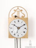 Austrian-Biedermeier-brass-miniature-Brettl-wall-clock-central-date-