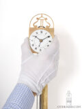 Austrian-Biedermeier-brass-miniature-Brettl-wall-clock-central-date-