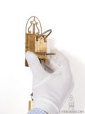 Austrian-Biedermeier-brass-miniature-Brettl-wall-clock-central-date-