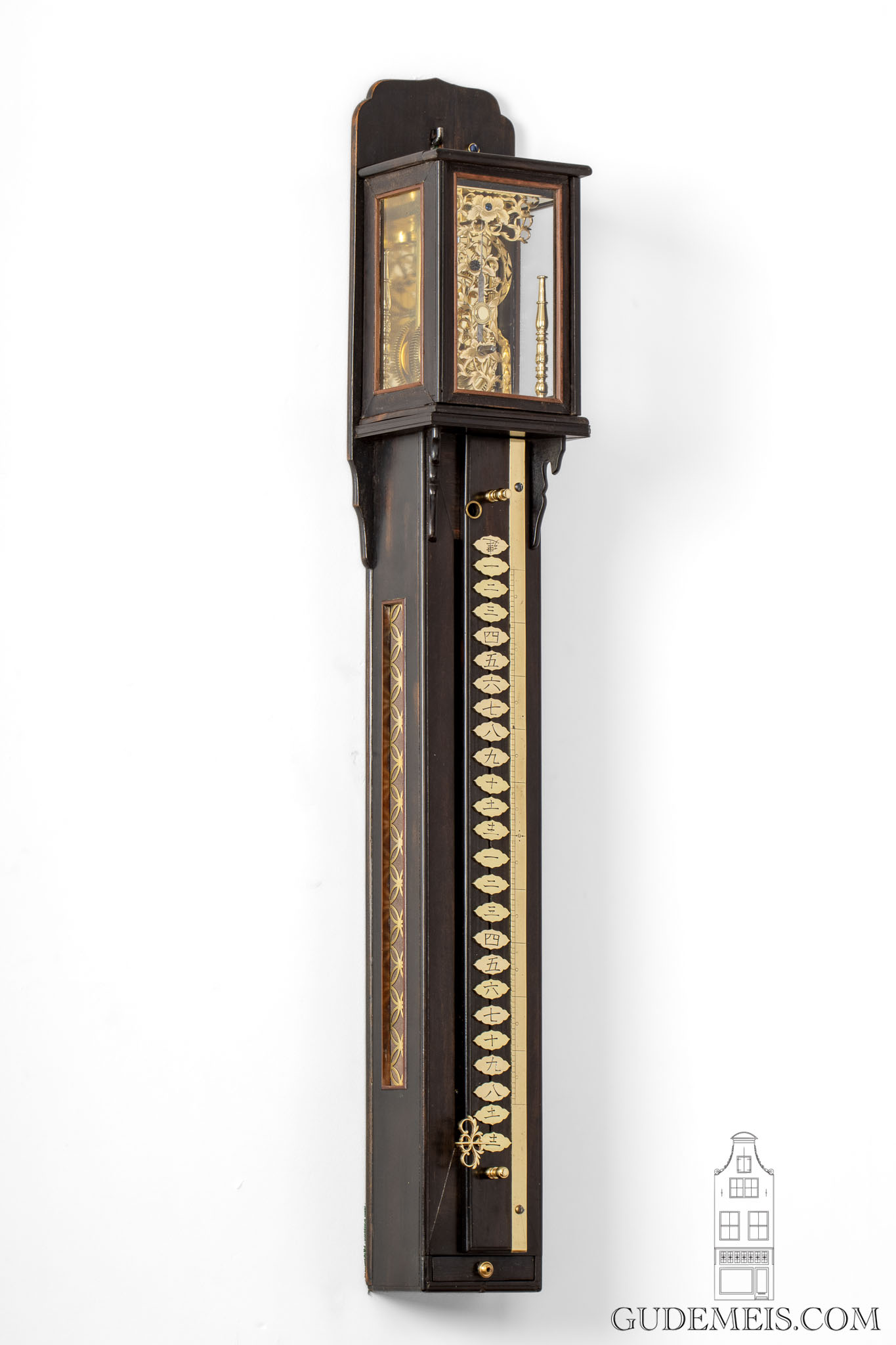 Japanese-Wisteria-brass-shaku-dokei-bell-striking-antique-clock-