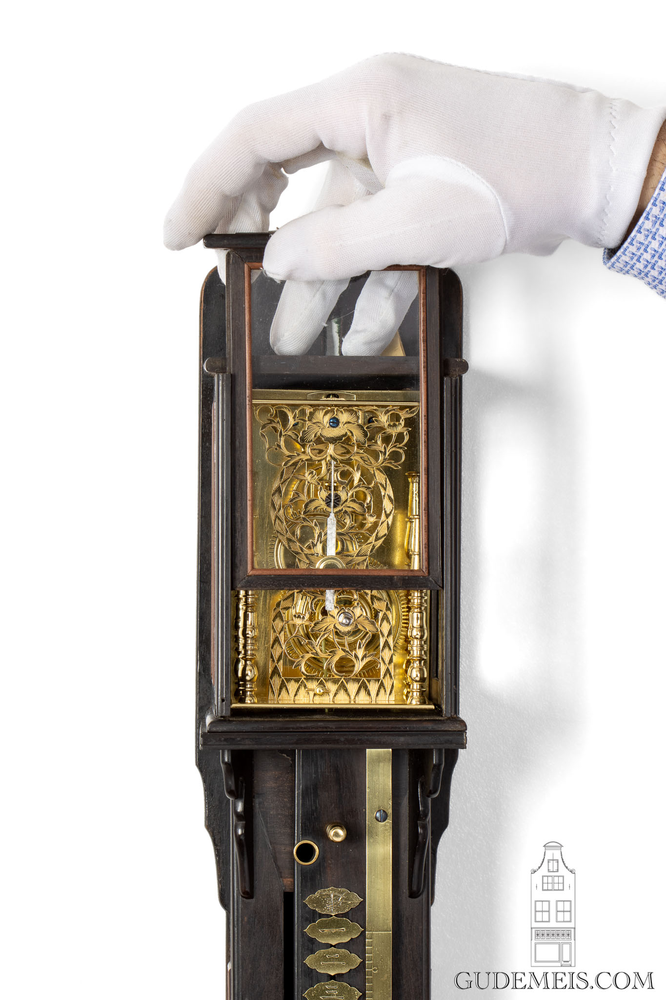 Japanese-Wisteria-brass-shaku-dokei-bell-striking-antique-clock-